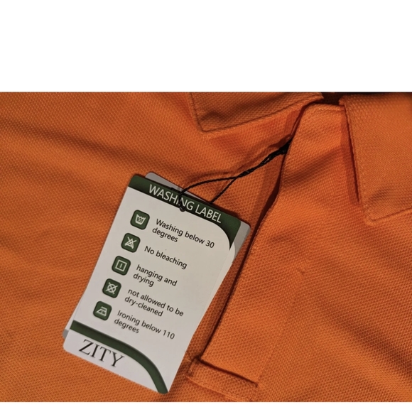 Zity Mens Polo Size XL Bright Orange NWT High Function Temp Control Muscle Move - Picture 5 of 16